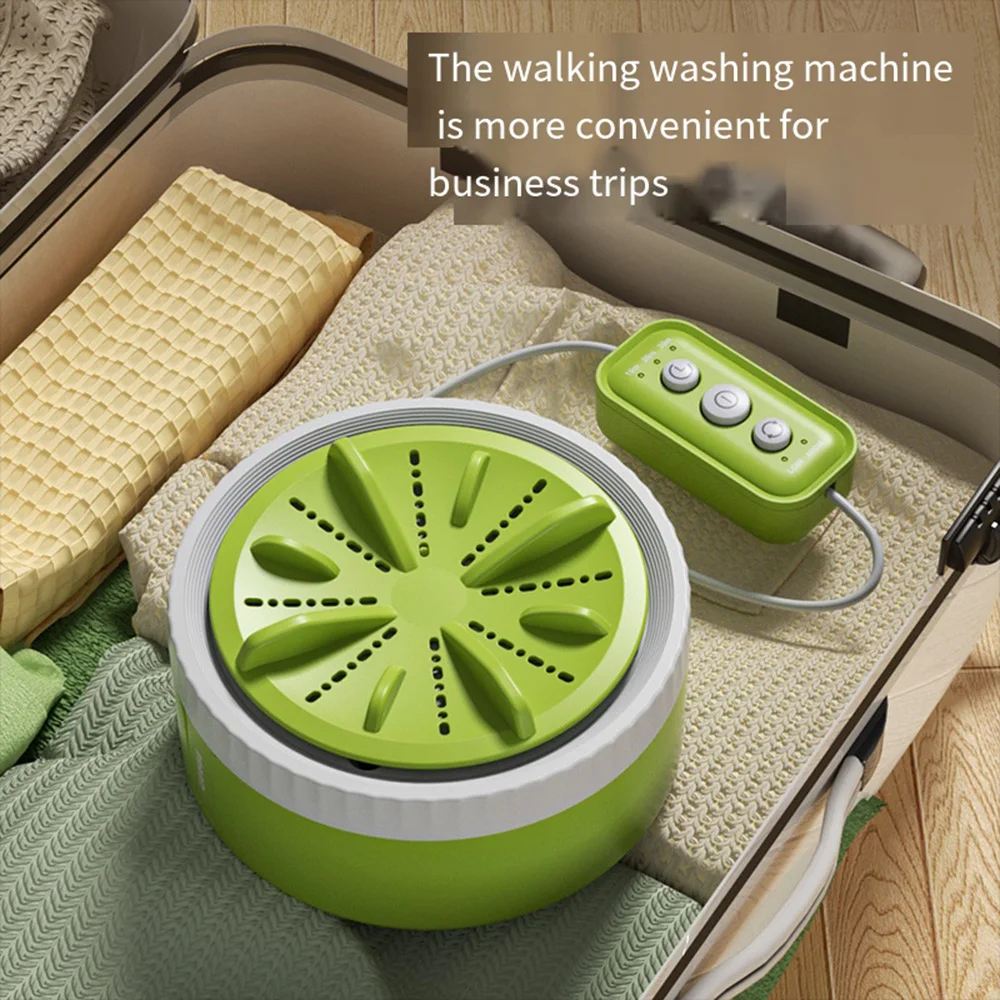 A19 Mini Portable Washing Machines USB Rotating Turbo Fruit Kitchen Ultrasonic Dishwasher For Clothes Home Travel Remote Control