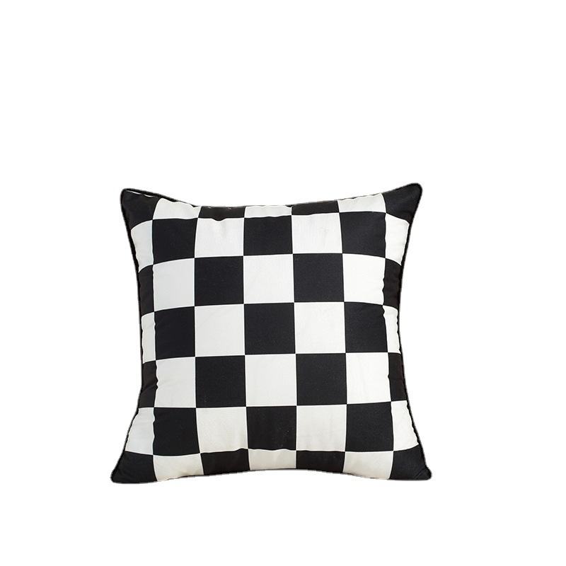 0420-1 Fashion Checkerboard Plaid Cushion Cover Soft Dutch Velvet Pillow Cases Sofa Seat Bed Vintage Home Decoration Throw Pillowcase
