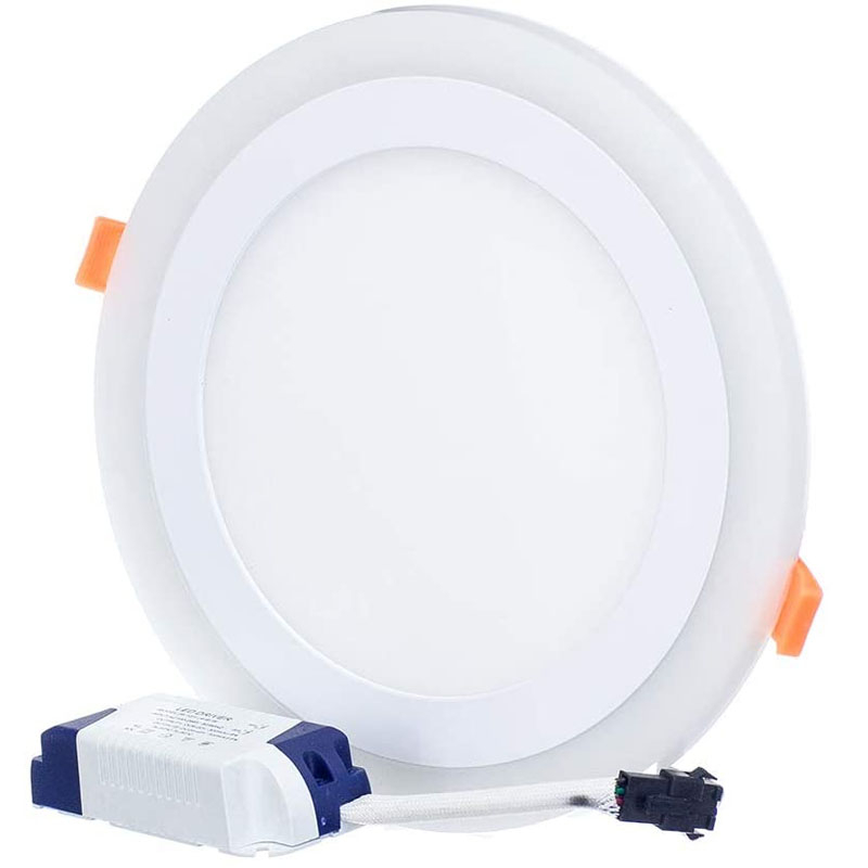 PH 2PCS Led Panel Light,Led Ceiling Lights Round Double Color (Cool White+RGB),Ultrathin Led Recessed Lighting, Led Downlights 