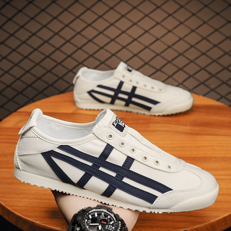 2024 new slip-on canvas shoes men's shoes Forrest Gump shoes casual shoes with lazy shoes fashion ins board shoes men MY05