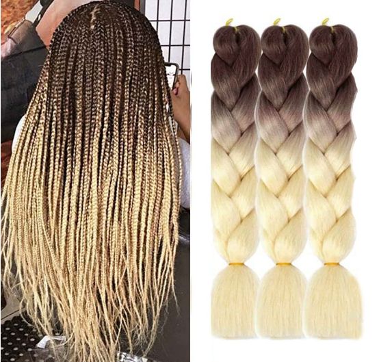 Obaasima Strands OS Ombre Braiding Hair 82" BY39 For Braid And Rasta / Brown / Blonde