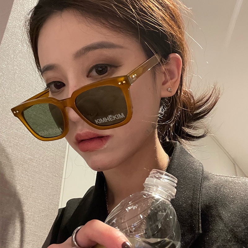 6665 Square Sunglasses Women 2021 Brand Designer Retro Big Frame Sun Glasses Vintage Gradient Female UV400