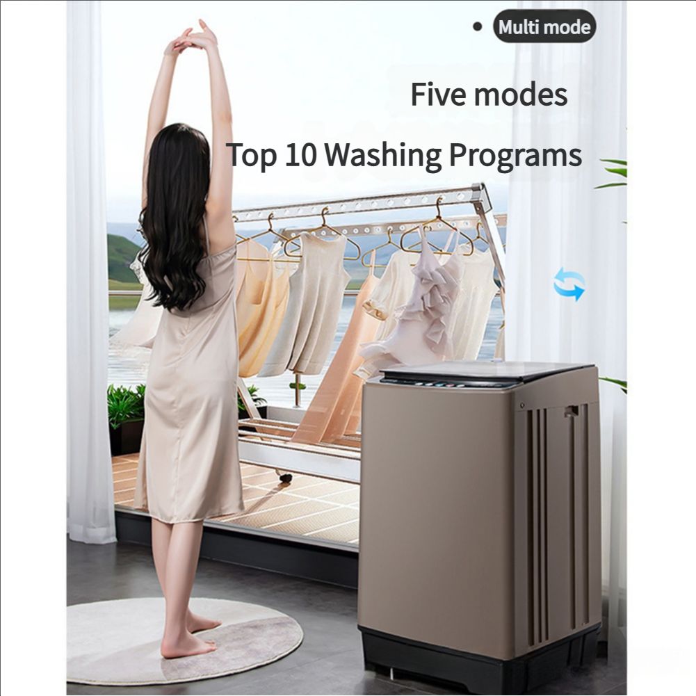 Portable Washing Machine, 10、12、15 lbs Capacity Fully Automatic Compact Washer with Wheels, 10 Wash Programs Laundry Drain Pump, Ideal for Apartments, RV, Camping, Magnetic White