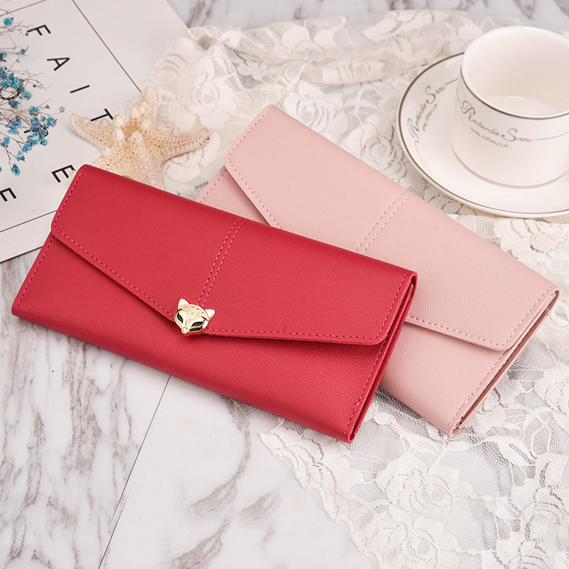 D018-3 New Fashion PU Leather Thin Wallet Long Design Ladies Clutch Purse