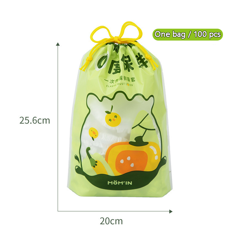 100Pcs Food Grade Disposable Food Cover Fruit Vegetable Plastic Wrap Elastic Food Lid Kitchen Supplies Plate Serving Cover Dropshipping
