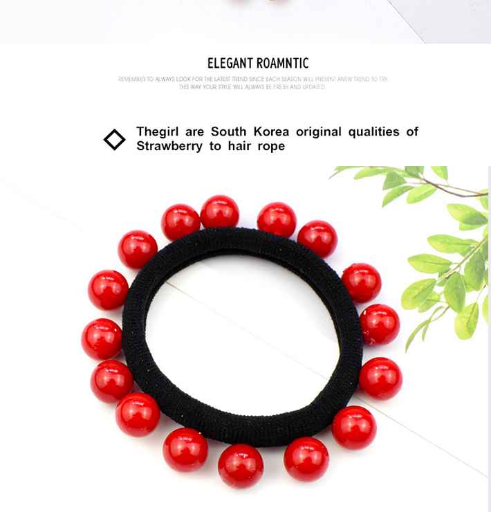 Tospino Women Red Small Pearl Seamless Elastic Hair Band Hair Circle Rope 50pcs