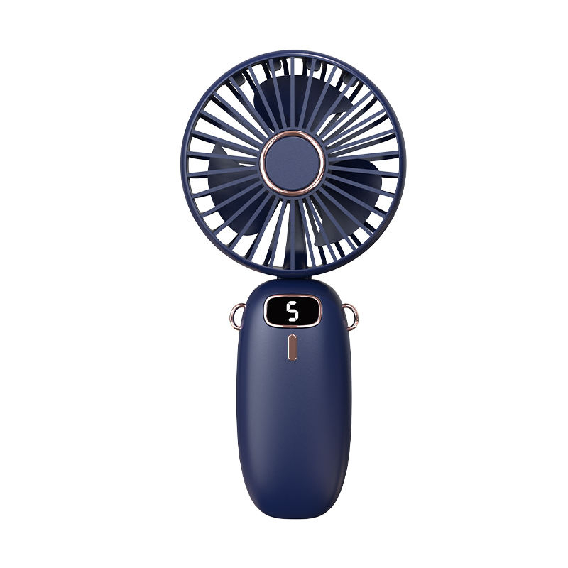 T14 Portable Handheld Fan, USB Rechargeable Foldable Fan, Personal 5 Speed Powerful Small Desk, 90 Foldable Fan with Base, 3 in 1 Hand Travel Fan with Digital Display for Commute, Office, Pink