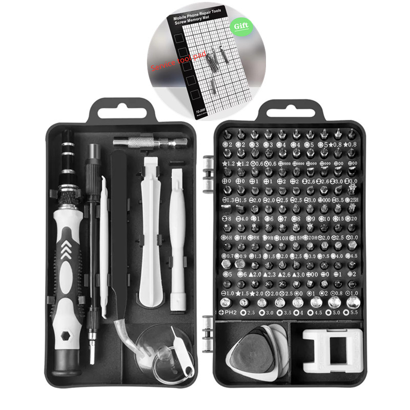 （Gift：1 Service tool pad）115 In 1 Precision Screwdriver Package, DIY Tool Kit, Tool Kit For Repairing Mobile Phone Laptop Watch Glasses , Small Screwdriver Kit Carrying Tool Case,Repair Kit Magnetic Bits Magnet Screwdriver Set Screwdriver Set Mobile Phone Notebook Computer Professional Precision Maintenance Disassembly Tools For Household Small Multi-function 115pcs Car Precision Screwdriver Repair Tool Kit, Multi-function Electronic Screwdriver Set, Watch Mobile Phone Disassembly Repair Screwdriver Tools