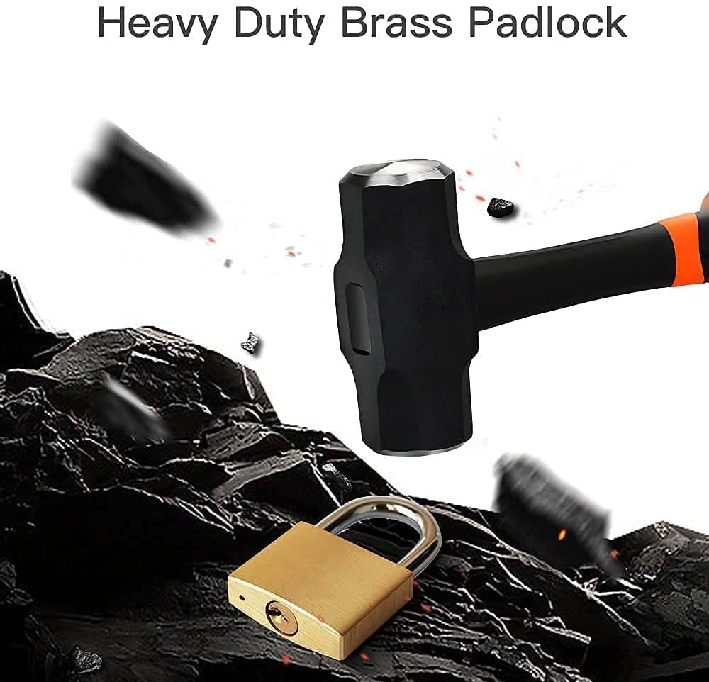 Solid Brass Padlock with Key Wide Lock Body, Small Keyed Padlock for Sheds, Storage Unit School Gym Locker, Fence, Toolbox, Hasp Storage