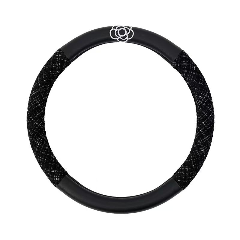 Wannilen Car Steering Wheel Cover, Anti-Slip, Safety, Soft, Breathable, Heavy Duty, Thick, Full Surround, Sports Style 