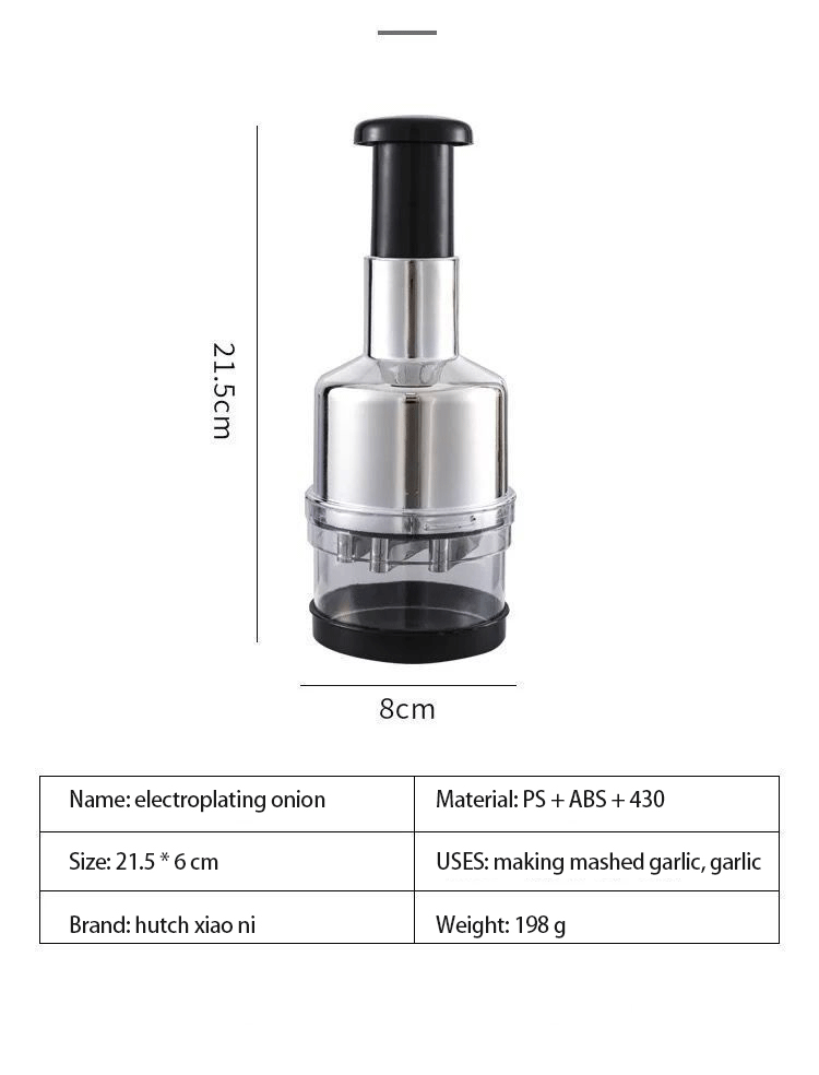 Slap Press Manual Food Chopper,Stainless Steel Hand Dicers Mincer Chopper,Sharp Mini Chopper Cutter for Fruit,Vegetable, Garlic,Nut,Salad
