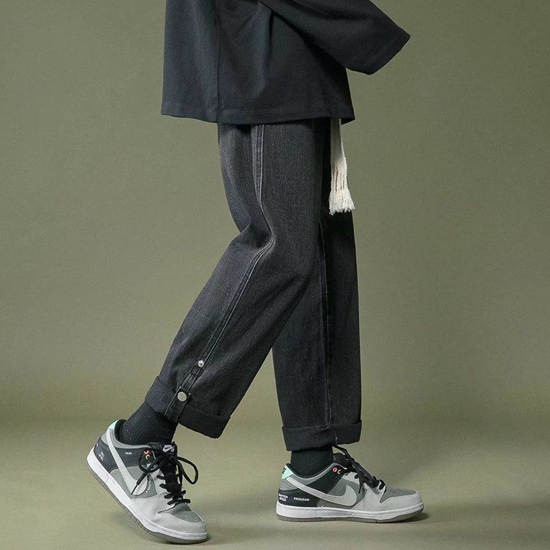 WK K452 Men's Spring/Summer Loose Casual Pants Straight Solid Color Jeans