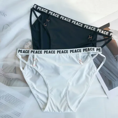 Comfortable Ice Silk Panties Letter Print Women Underwear