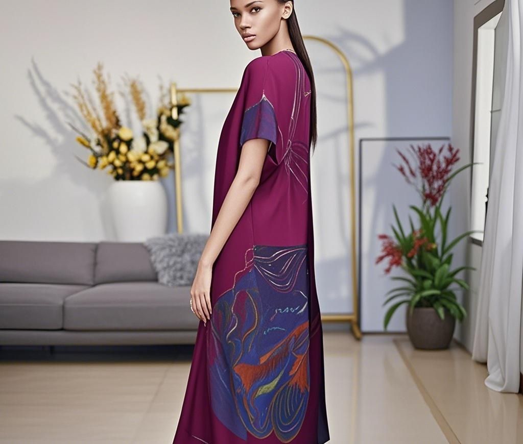 92% Silk Women Dress- Custom Digital Printing Women Dress
