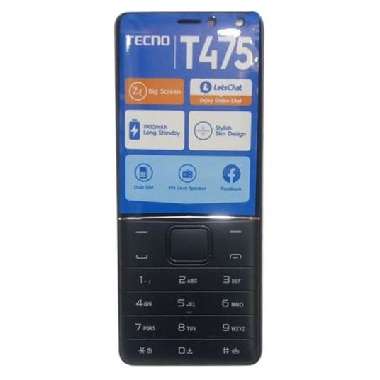 Tecno T475 Dual Sim - 0.08MP Front, 0.08MP Back Camera - Flash Light - 1900mAh Strong long lasting standby Battery - FM radio, Facebook, Bluetooth - MT6260A 360MHz - 64mb ROM+ 64mb RAM expandable SD card support