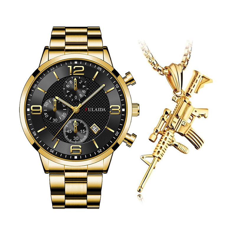 2pieces Set Men's Watch + Necklace