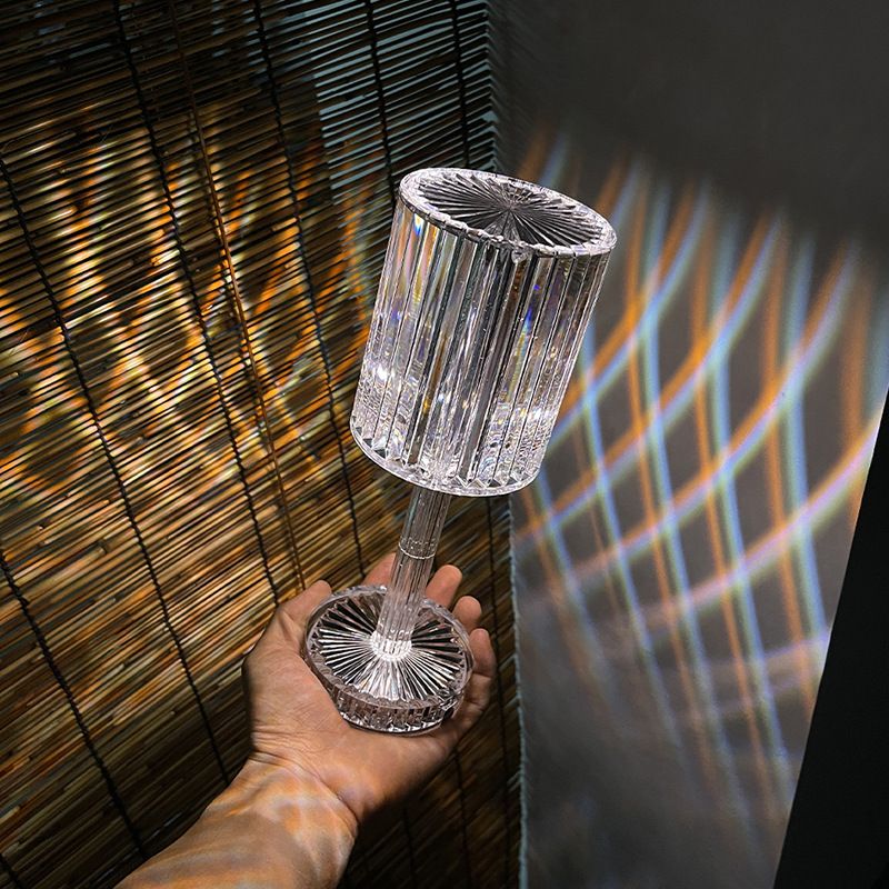 Light luxury internet celebrity style Gatsby crystal line beauty lamp bedside high-end decorative atmosphere lamp small table lamp rechargeable night light