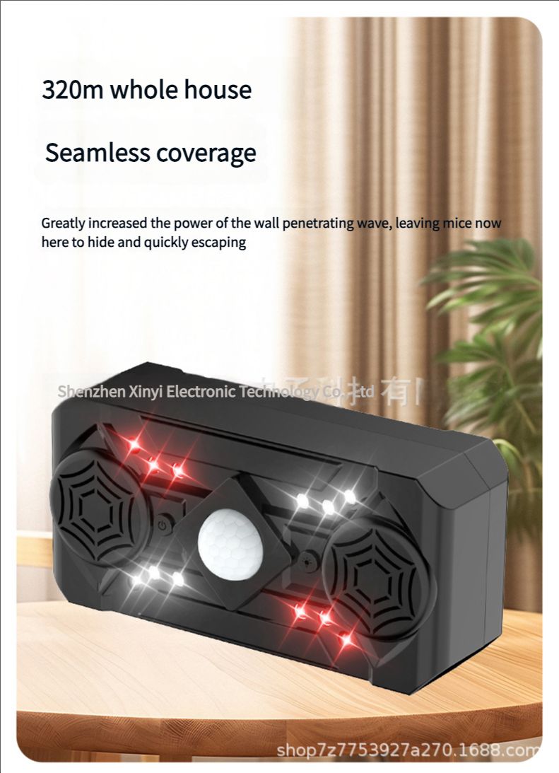 New intelligent induction ultrasonic LED flashing home Amazon cross-border electronic rodent repellent insect repellent