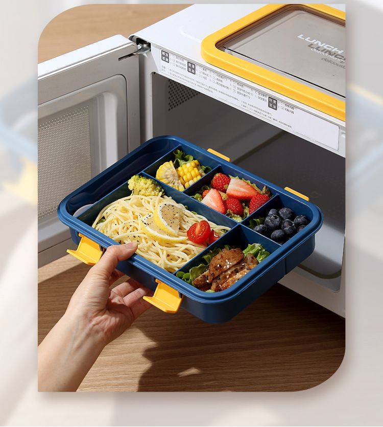 Lunch Box with Compartment Office Worker Light Portable Child Separate Meal Box Kitchen Dining Storage Travel To-Go Food Containers