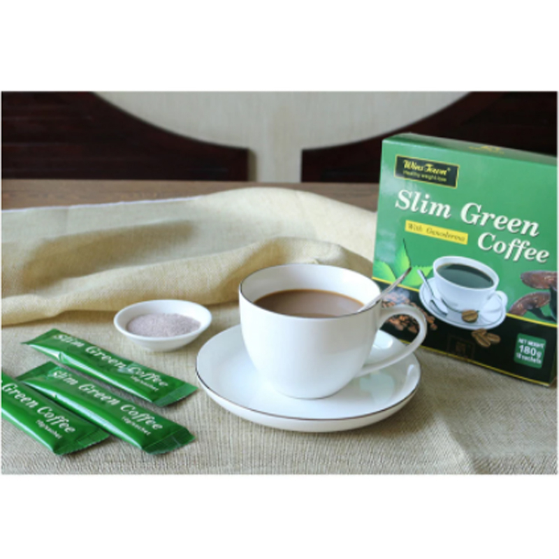 18 Teabags Slim Green Coffee with Ganoderma Control Weight Detox Tea Weight Loss Slimming Fat Burning Health Tea Diet Pills