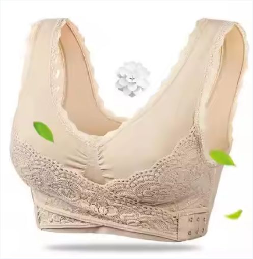 2pcs Women's Front Cross Side Buckle Underwear Lace Supporter