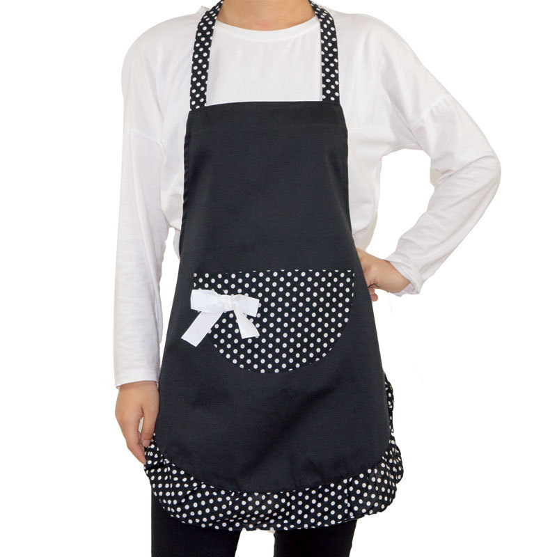 Womens Cute Ruffle Adjustable Apron with Pocket for Christmas Cooking Kitchen Party Supply