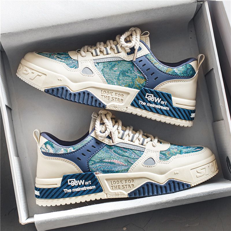 099 Trendy Men's Shoes New Breathable And Versatile Niche Original Casual Board Shoes, Anti Slip Sports Trendy Shoes