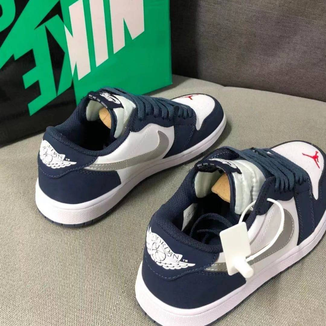 New AJ low top men's shoes board shoes Navy blue basketball shoes women's shoes students versatile breathable sneakers casual fashion shoes