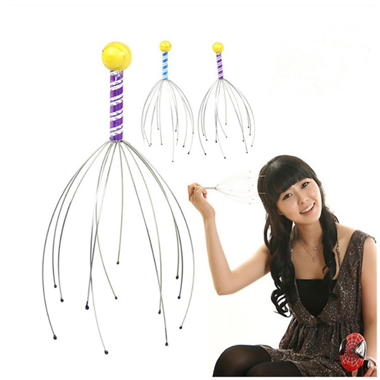 C178 1PC Octopus Head Scalp Relaxation Massage Pain Relief Body Massager Stress Release Relaxing Claw Metal Massager Device Unisex
