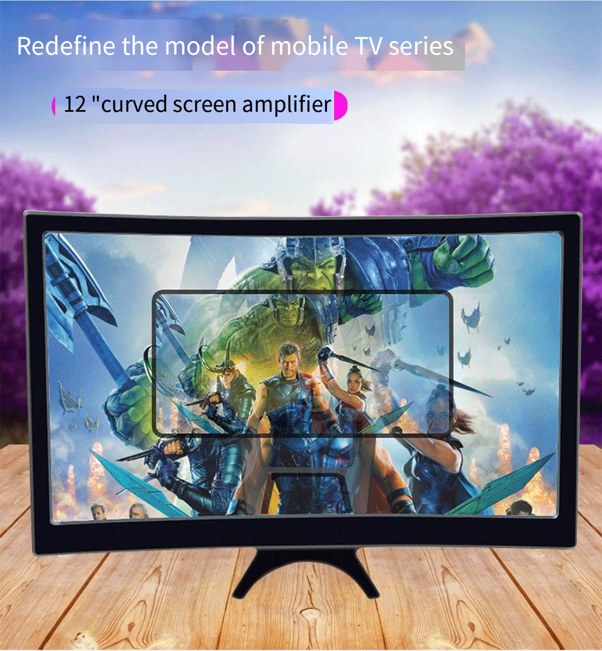 L6 Curved phone screen Amplifier 12 "Curved phone screen magnifier ultra clear