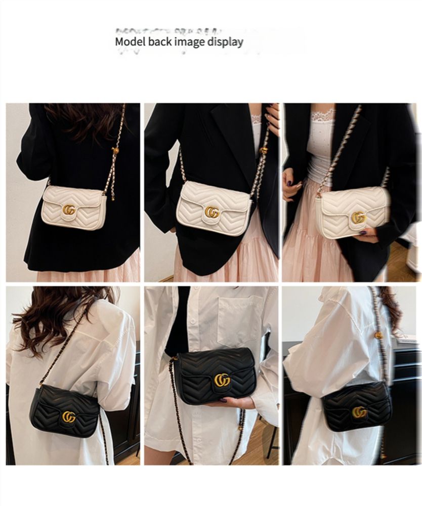 2025 new high-end texture PU chain bag, casual, fashionable, luxurious design, versatile, portable crossbody single shoulder women's bag