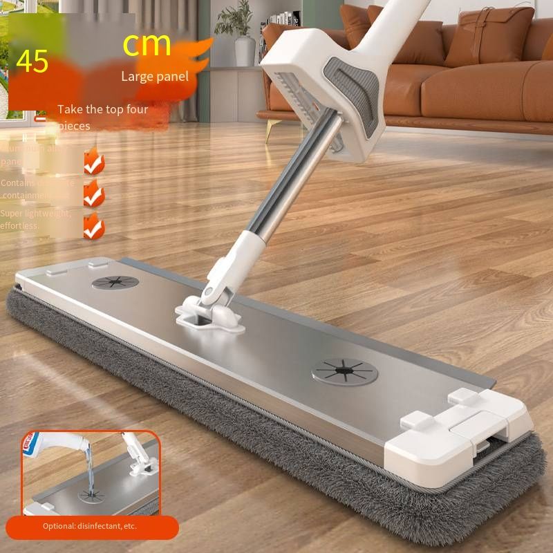 2026 New 50cm Extra Large Aluminum Alloy Flat Mop Hands-Free Self-Wringing Design Wet Dry Dual Use Labor-Saving Floor Mop Home Cleaning Tool for Wood Tile Floors