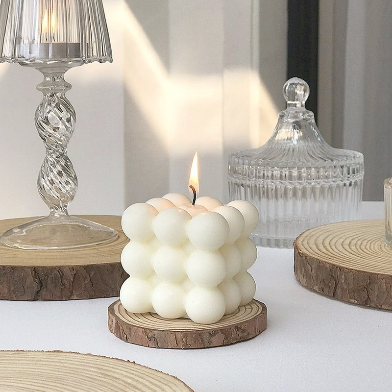 E56085 Ins Style Bubble Cube Candle Handmade Scented Candle Aromatherapy Soy Wax Candle Wedding Birthday Candles Party Home Decoration