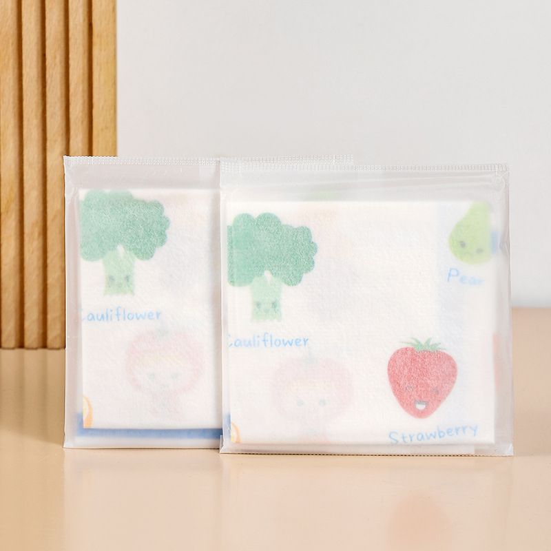 A pack Muchen children's disposable dining mats, waterproof and oil-proof, no need to wash, portable tablecloth cartoon fruit pattern.