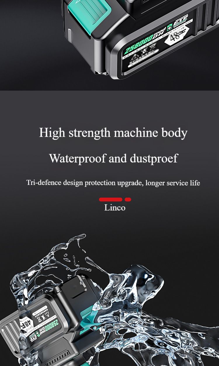 Brushless hand drill impact drill rechargeable dual speed lithium battery to 48V pistol drill power tool screwdriver
