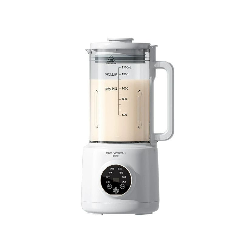 Ranbem Professional Countertop 1000-Watt Base and Total Crushing Technology for-Smoothies, Ice and Frozen Fruit, Black, Blender PitcherWhite