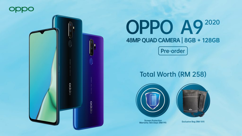 Oppo A9 Smart phone 99% New Discounted Price 4G+64G /128GB+6GB 6.49inch 60Hz LCD Display 48MP+16MP Rear Quad Camera 5000mAh 10W Fast Charge Fingerprint Unlock Mobile Phone Dual SIM Smartphones Feature Phones Free Accessories
