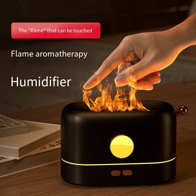 New 3D Simulation Flame Aroma Diffuser 7 Colors LED Night Light Silent Air Humidifier Home Bedroom Essential Oil Fragrance Machine Odor Remover