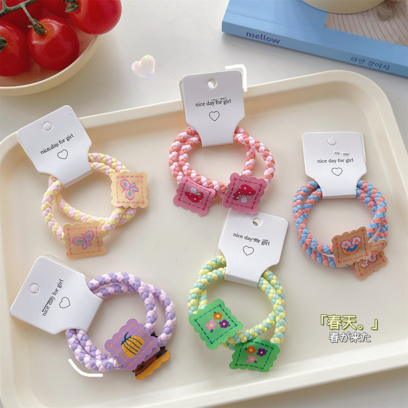 FQ1127 Women's Simple Colourful Braided Hair Rope Set Hair Accessory
