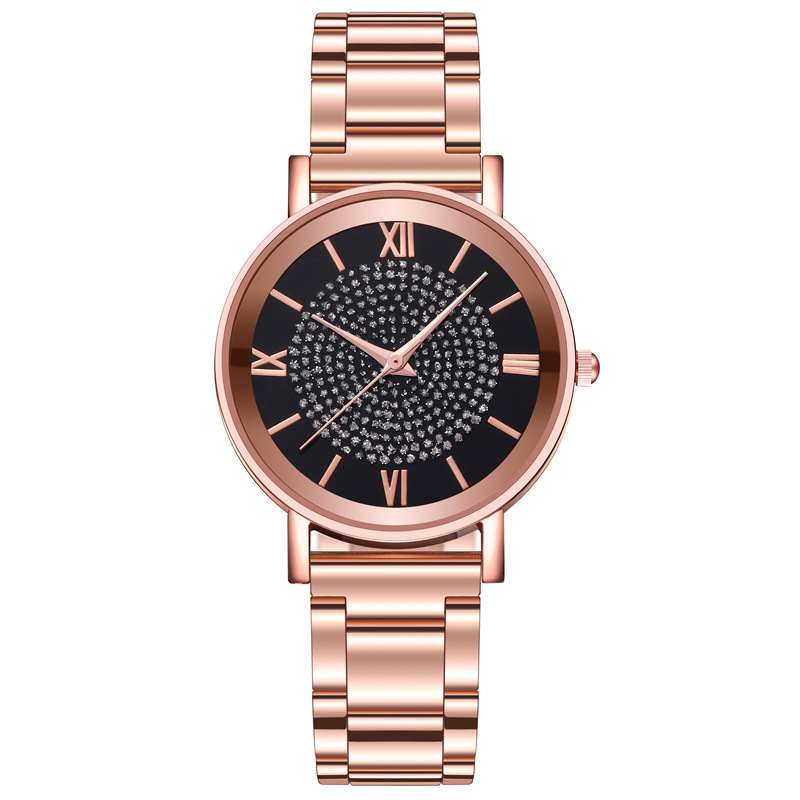 Ladies Watch Rose Gold Luxury Diamond Magnetic Bracklet Wristwatch for Women