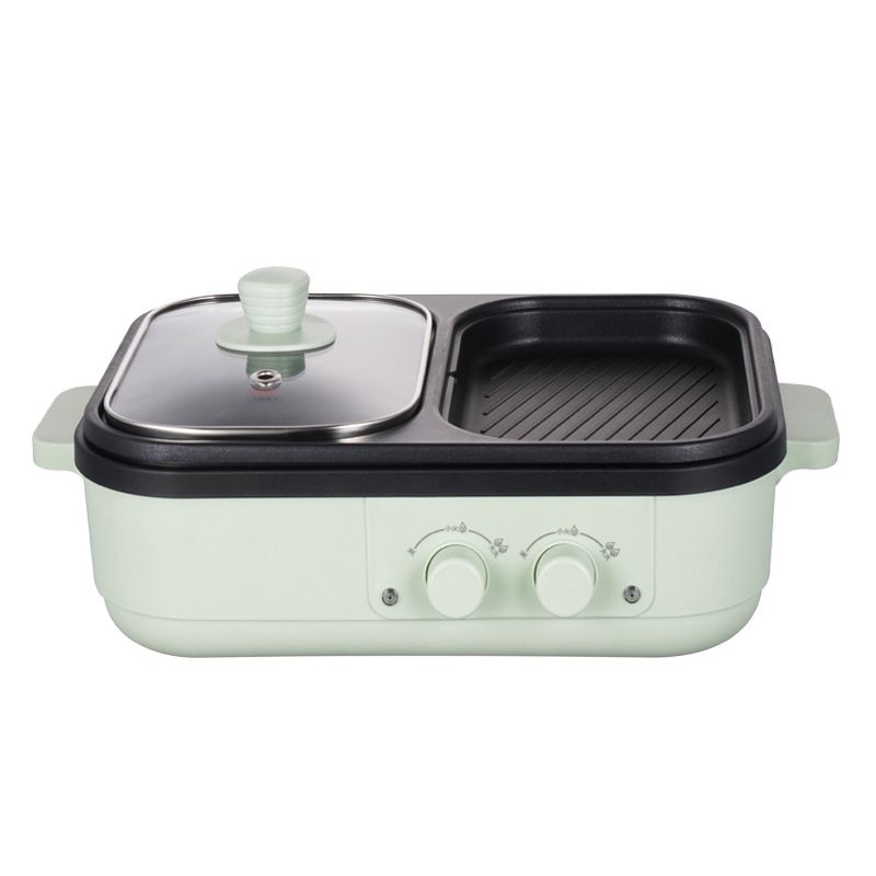 Hot Pot with Barbecue and Hot pot Home Multifunctional Cooking Pot Electric Barbecue Grill Electric Grill Barbecue and Hot Pot Integrated Pot