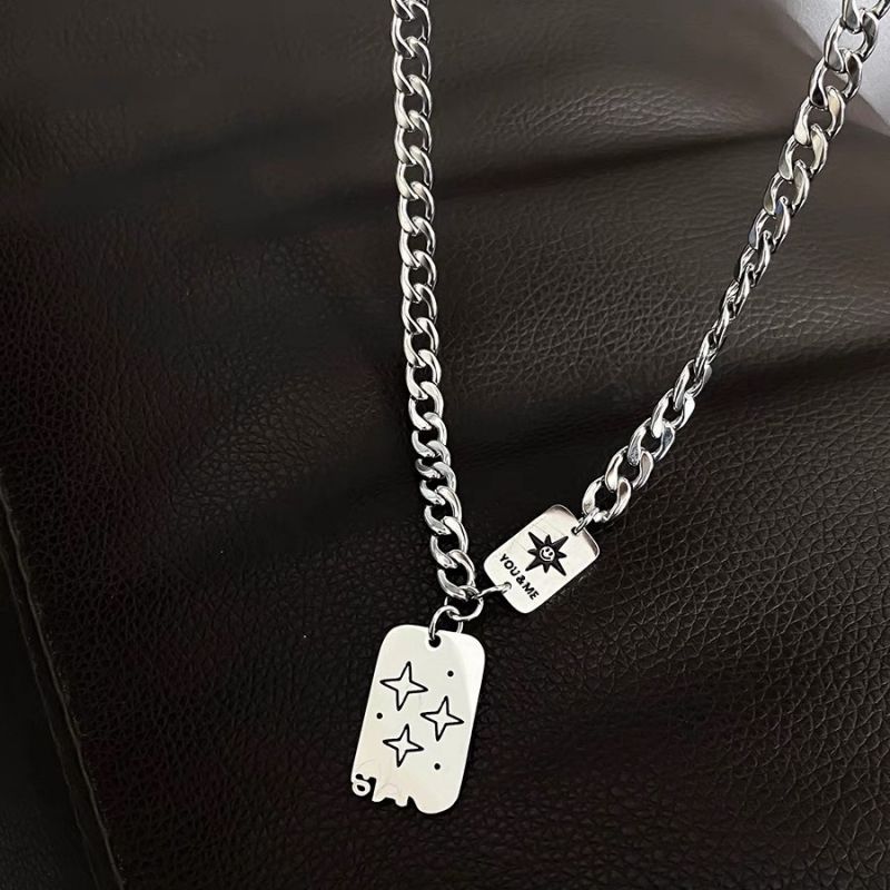 Stainless steel necklace, hip-hop street trend collarbone chain free shipping pendant