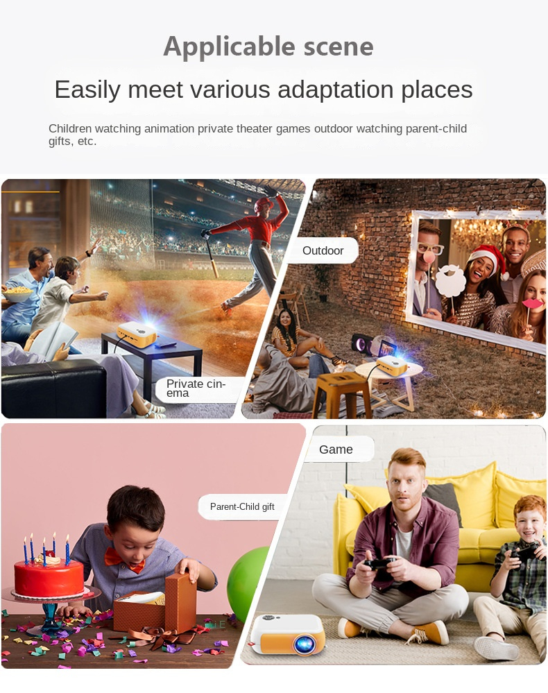 Mini projector Household LED screen portable outdoor small projector HD 1080 A10
