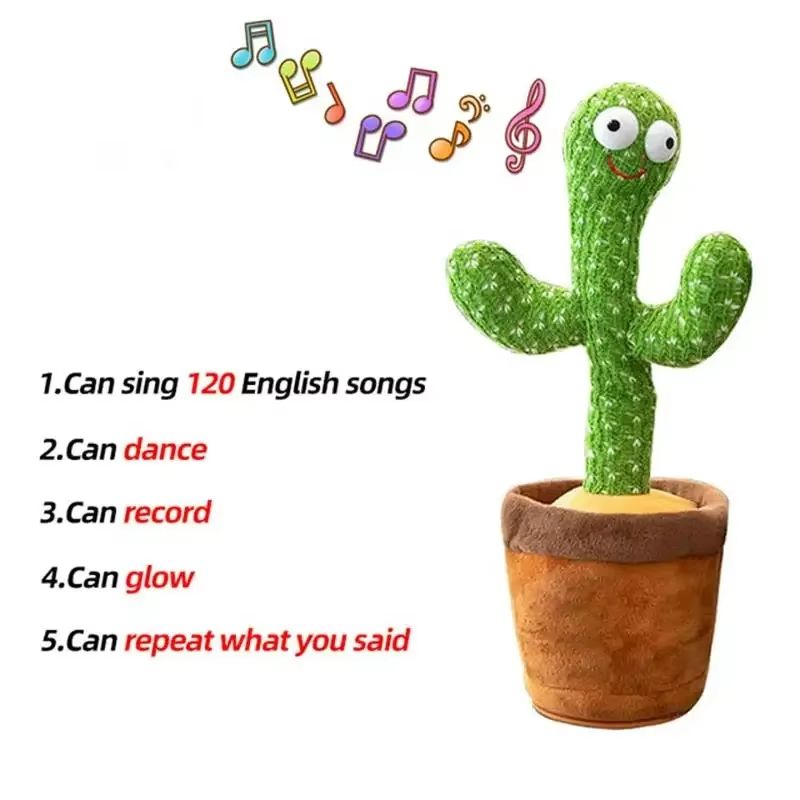 Talking Cactus Baby Toy Dancing Cactus Repeats What You say for Kids with 120 English Songs Dancing Toy for Gift Toddle Girls Boys