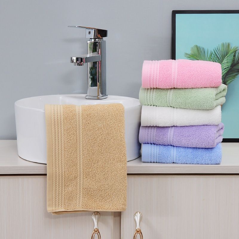 E0117 Daily Cotton Solid Color Face Towel Soft Absorbent Towel