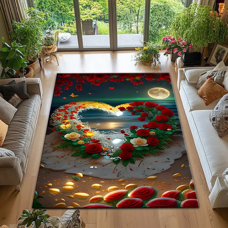 40*60cm ，50*80cm，60*90cm Butterfly flower carpet, crystal velvet carpet CRRSHOP living room and bedroom decorative carpet, thickened corridor floor mat 3D printed carpet