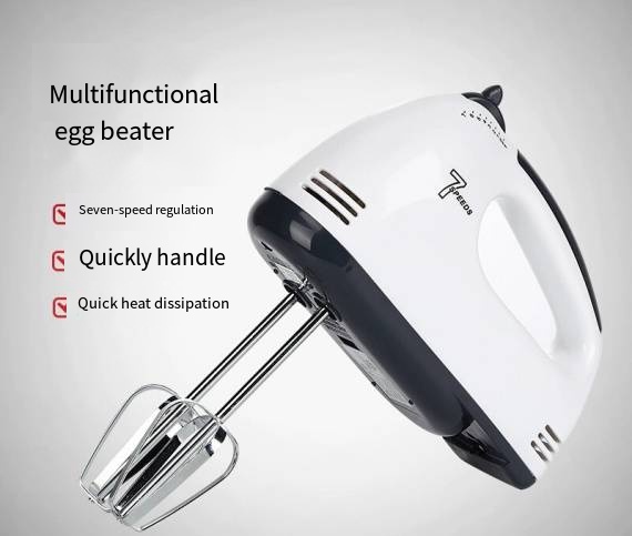 Handheld Electric Hand Mixer, Automatic Egg Beater with Stainless Steel Beaters, Multi-speed Adjustable Electric Stirrer, Portable Kitchen Mixer for Whipping Cream, Cake Baking, Home Food Mixing