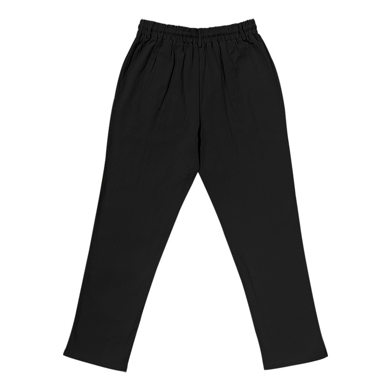 Men's Bottoms Pants Casual American Men's Cotton Linen Pants Button Decoration Drawstring Summer Beach Pants Straight Tube Solid Color Breathable Pants
