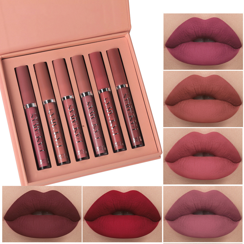 6Pcs Waterproof Non Stick Matte Lipstick Long Lasting Lip Gloss Makeup 
