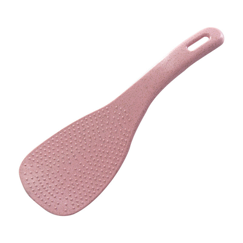1PC Lovely Kitchen Ladle Non Stick Rice Paddle Meal Spoon Wheat Straw PP Household Plastic Non-Stick Rice Spoon
